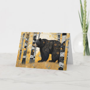 Thinking of You Cute Bear Hug Letterpress Thank You Card