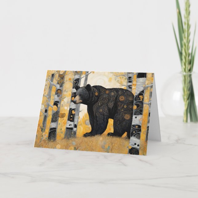 Thinking of You Cute Bear Hug Letterpress Thank You Card (Front)