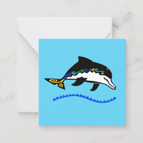 Thinking of you Cute DOLPHIN_ Ocean _ Wildlife _ Note Card