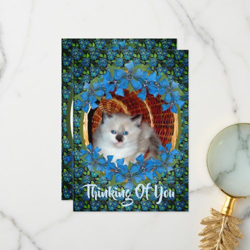 Thinking of you Cute Kitten Thank You Card