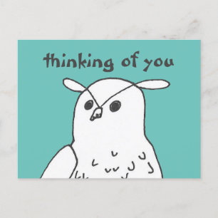 Thinking of You Cute Owl Postcard