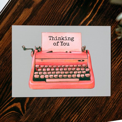 Thinking of You Cute Retro Typography Note Card