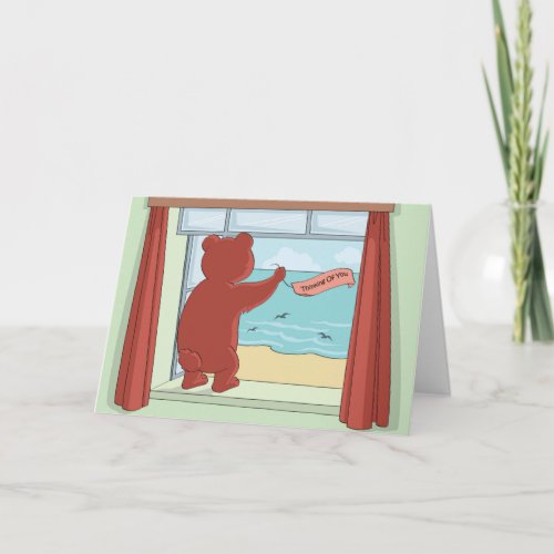 Thinking of You Cute Teddy Bear Fortieth Birthday Card