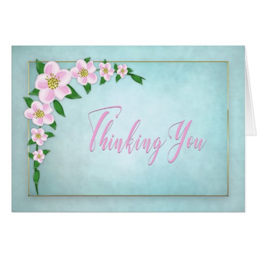Thinking of  You, Delicate Apple Blossoms Cards (Front Horizontal)