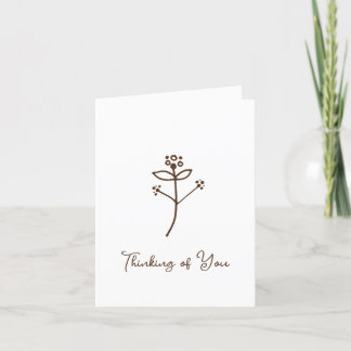 Thinking of You Doodle Flower Folded Blank Card