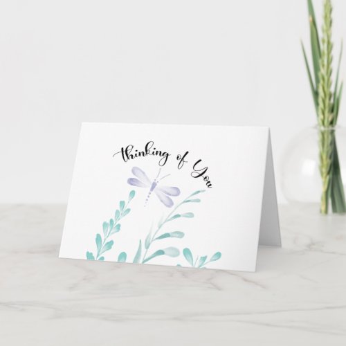 Thinking of You Dragonfly Personalized Card