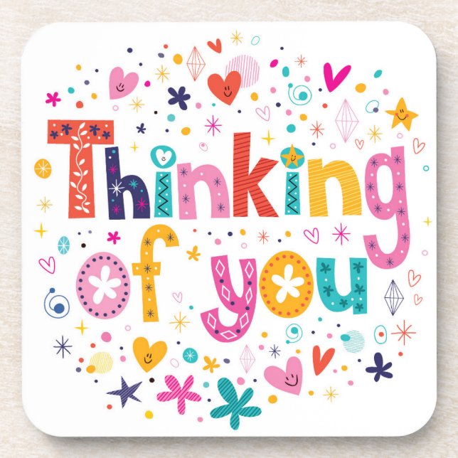 Thinking Of You Drink Coaster (Front)