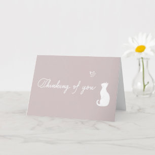 Thinking of You Dusty Rose Cat Loss Sympathy Card