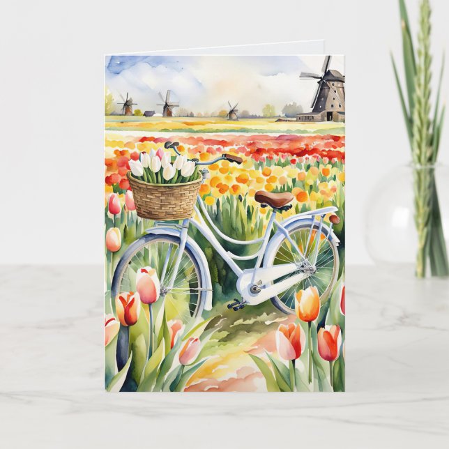 Thinking Of You Dutch Tulips Card (Front)