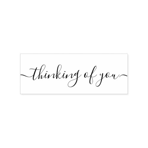 Thinking of you elegant script rubber stamp