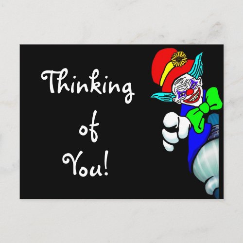 Thinking of You Evil Demon Clown Postcard