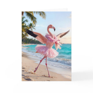 Thinking of You Flamingo In a Pink Tutu Card