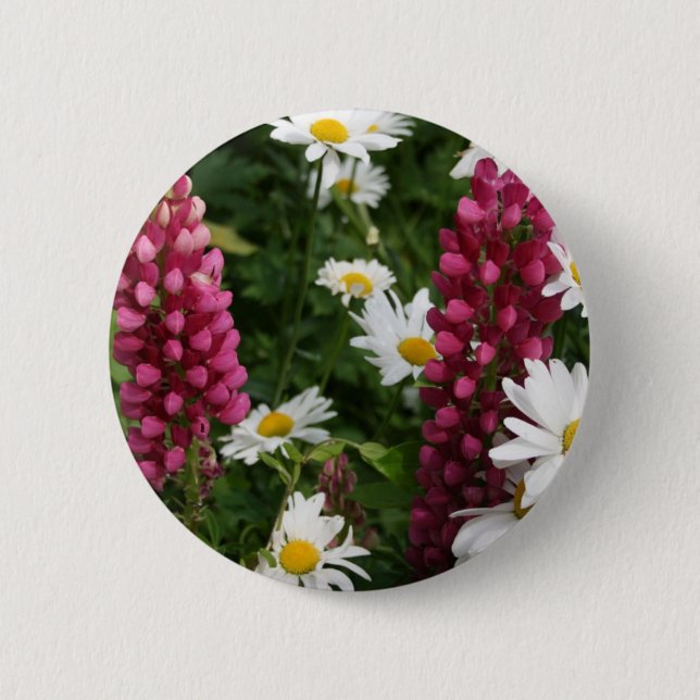 Thinking Of You Floral Blossoms Pinback Button (Front)