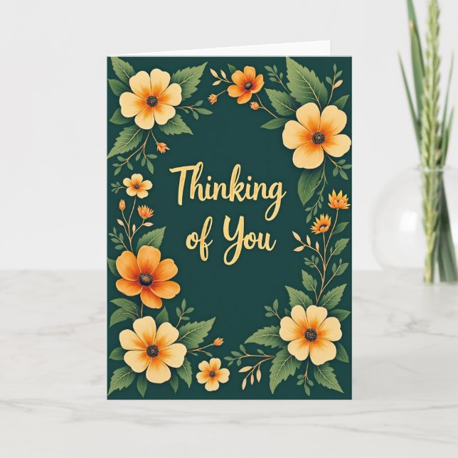 Thinking Of You Floral Frame Card (Front)