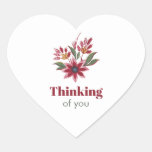 Thinking of you Floral Heart Sticker