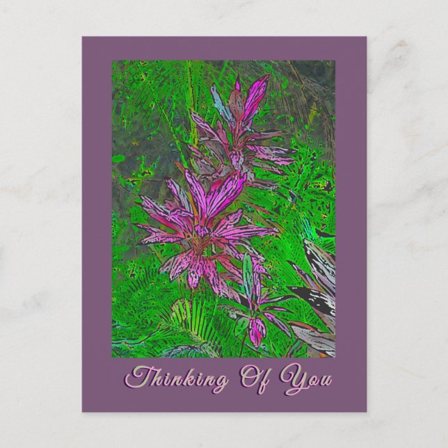 "THINKING OF YOU" FLORAL POSTCARD (Front)