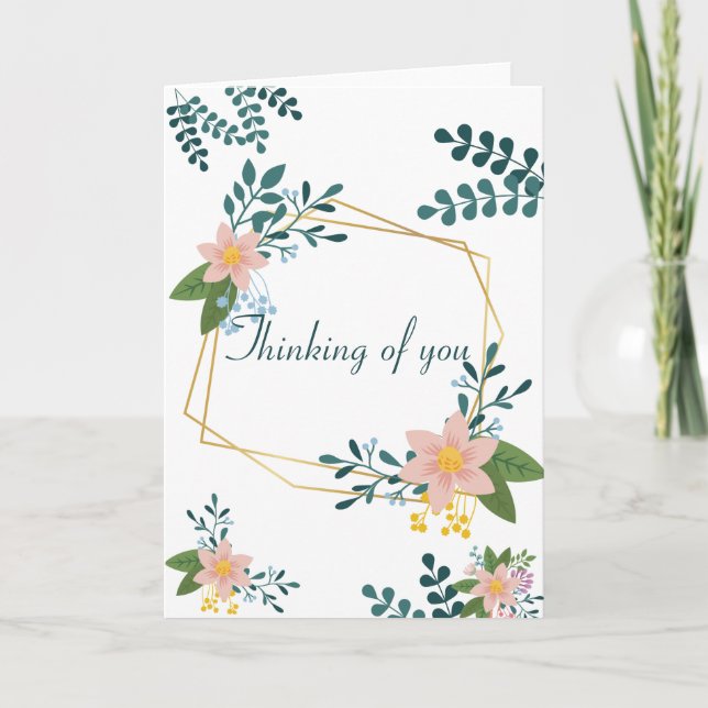 Thinking of you floral sympathy card (Front)