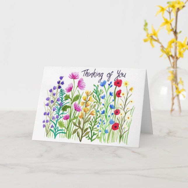 Thinking of you flowers card (Yellow Flower)