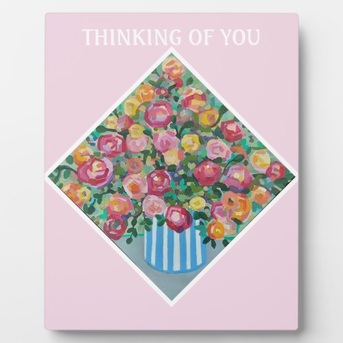 Thinking of you flowers Tabletop Plaque with Easel