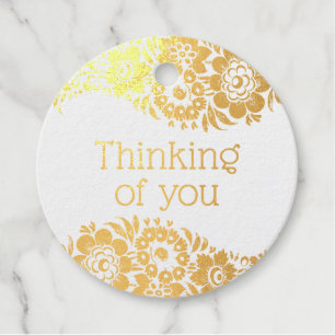 Thinking of you Foil Favor Tags