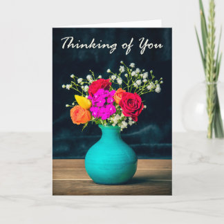 Thinking of You For Anyone Beautiful Flowers Holiday Card