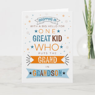 Thinking of You for Young Grandson Blue Card