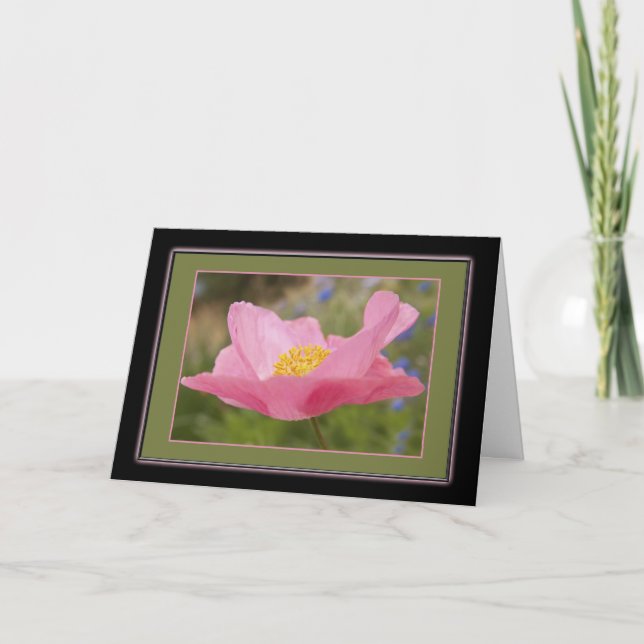 Thinking Of You Framed Pink Poppy Photo Template (Front)