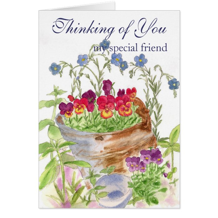 Thinking of You Friend Flower Bouquet Card