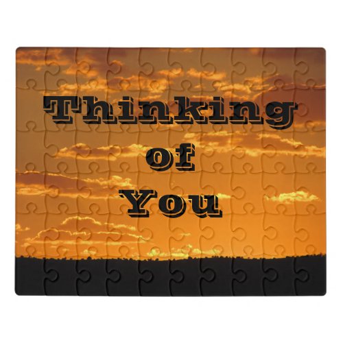 Thinking of You Friendship Orange Sky Photo Sunset Jigsaw Puzzle