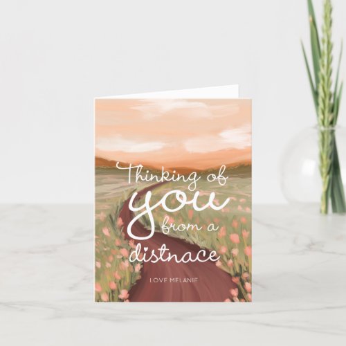 Thinking Of You From A Distance Thank You Card