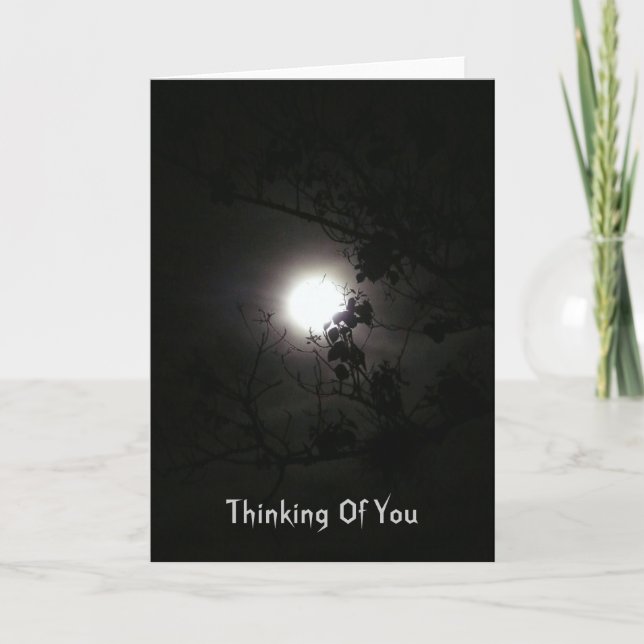 Thinking Of You, Full Moon at Night Card (Front)