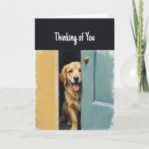 Thinking of You Fun Dog Waiting for You Card