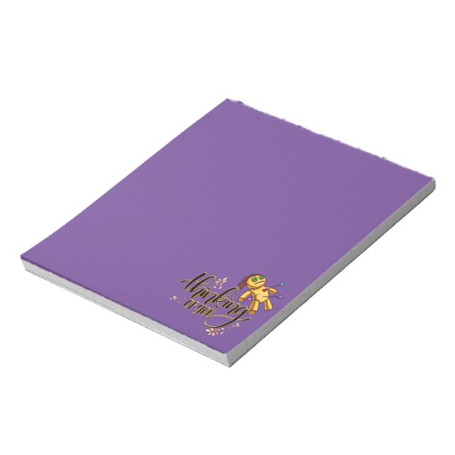 Thinking of You Funny Halloween Voodoo Doll Notepad (Rotated)
