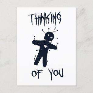 Thinking of You - Funny Halloween Voodoo Doll Postcard