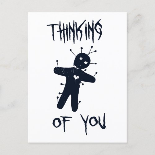 Thinking of You _ Funny Halloween Voodoo Doll Postcard