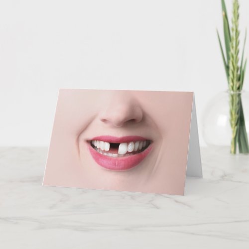 Thinking of You Funny Missing Tooth Smile Holiday Card