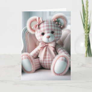 Thinking of You Gingham Teddy Bear Card