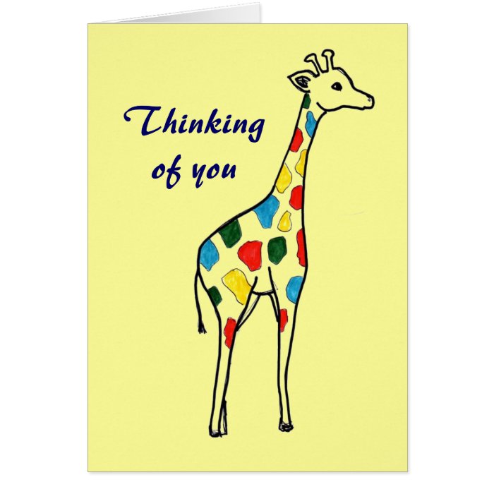 Thinking of you giraffe card Zazzle