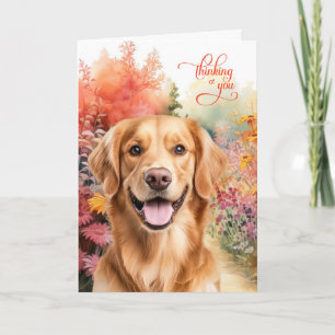 Thinking of You Golden Retriever Dog Garden Path Card