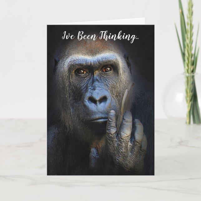 Thinking of You Gorilla Wildlife Greeting Card (Front)