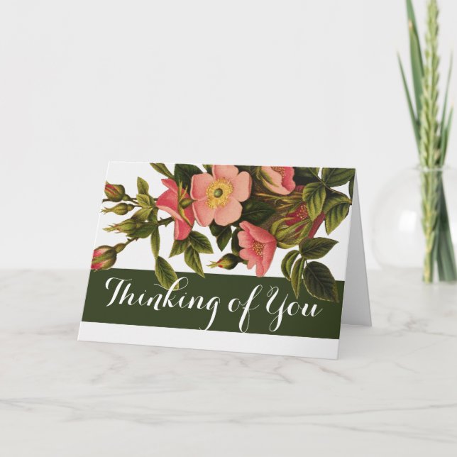 Thinking of you Greeting Card Custom Template (Front)