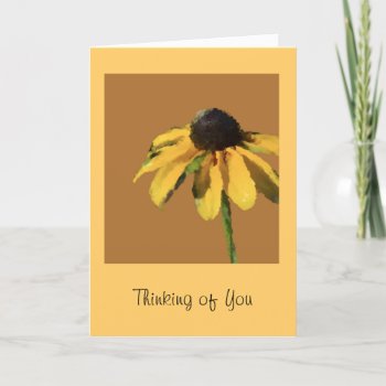 Thinking Of You Greeting Card With Sunflower by javajeninga at Zazzle