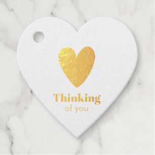 Thinking of you Heart Foil Favor Tags