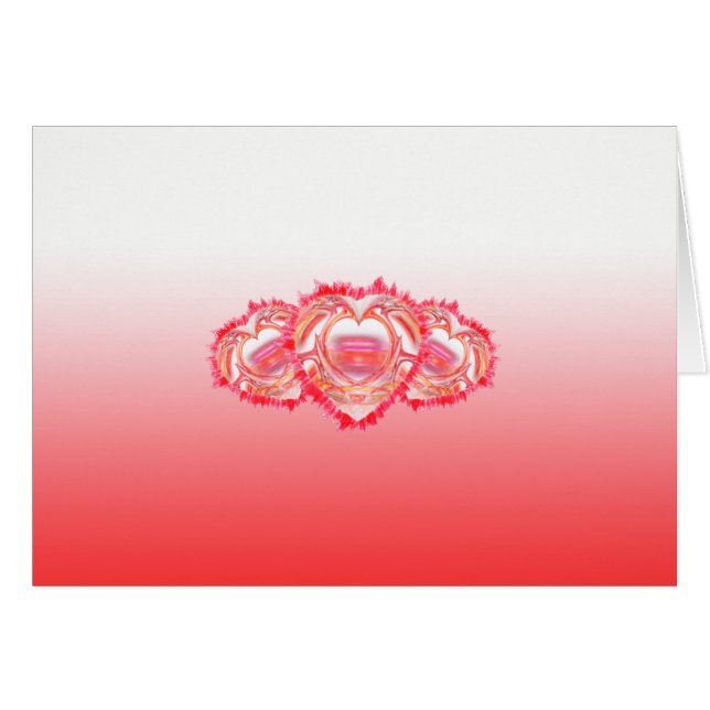 Thinking Of You Hearts Red Ombre Inside Template (Front Horizontal)