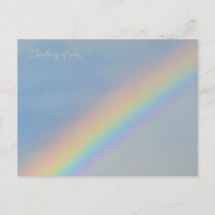 Thinking of you, Heavenly Rainbow in Blue Sky Postcard