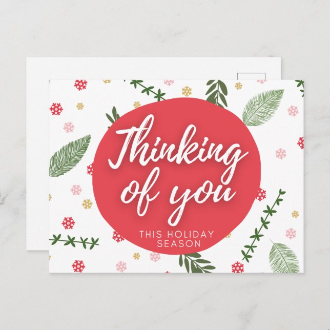 Thinking Of You Holiday Postcard (Front/Back)