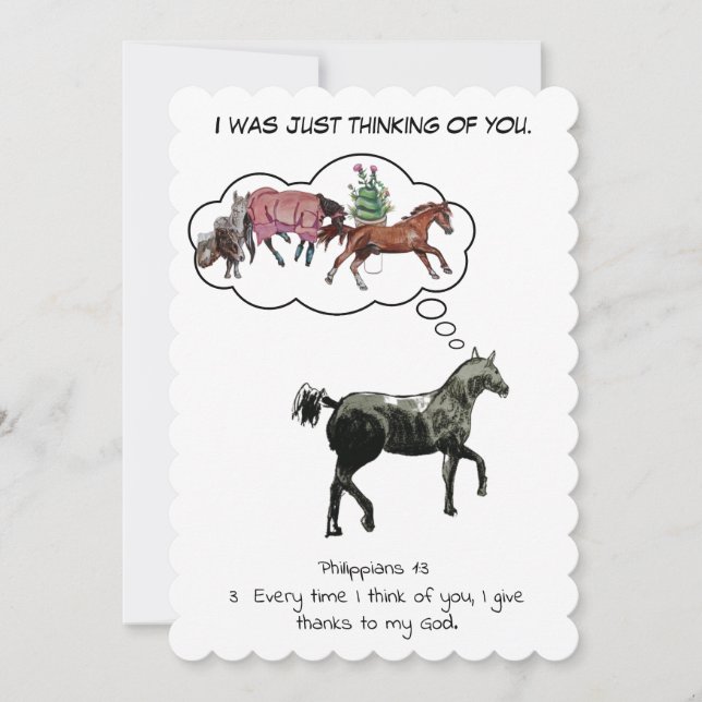 thinking of you, horse, scripture holiday card (Front)