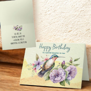 Thinking of You Hummingbird & Floral Custom Card