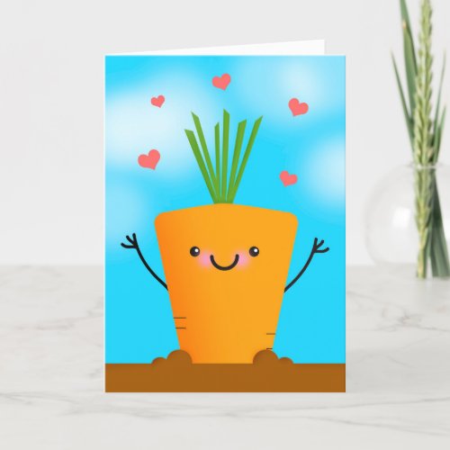 Thinking of You I Care About You Love Carrot Humor Holiday Card