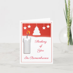 Thinking Of You In Remembrance Christmas Candle Holiday Card